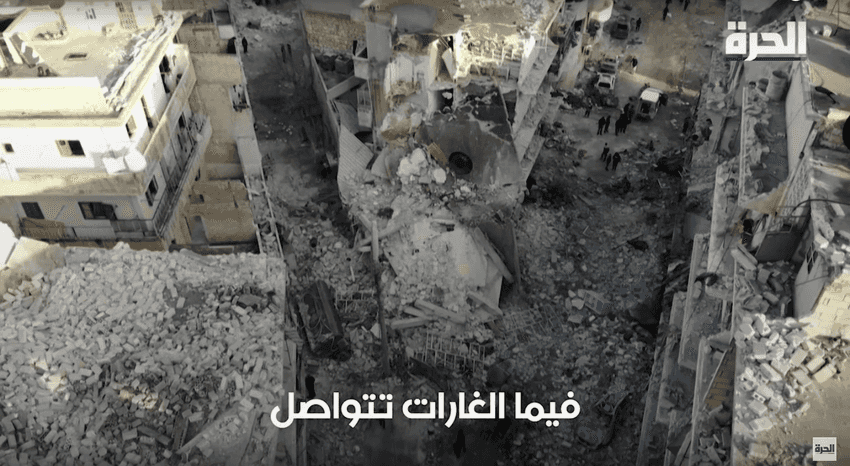 لقطات جويّة تصوّر مشفى الشامي والمناطق المحيطة